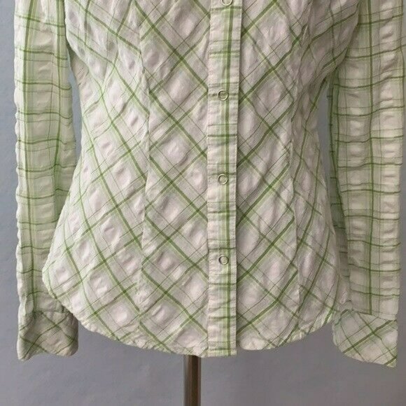 Refuge Plaid Snap Up long Sleeve Western Blouse - Picture 3 of 12